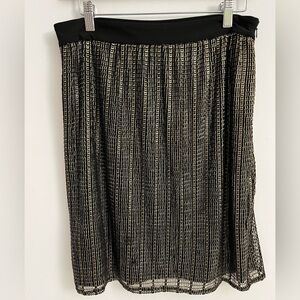 Halston Metallic Mesh Skirt – Size M